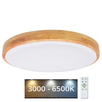 Plafoniera LED dimmerabile LENA LED/60W/230V 3000-6500K quercia + telecomando