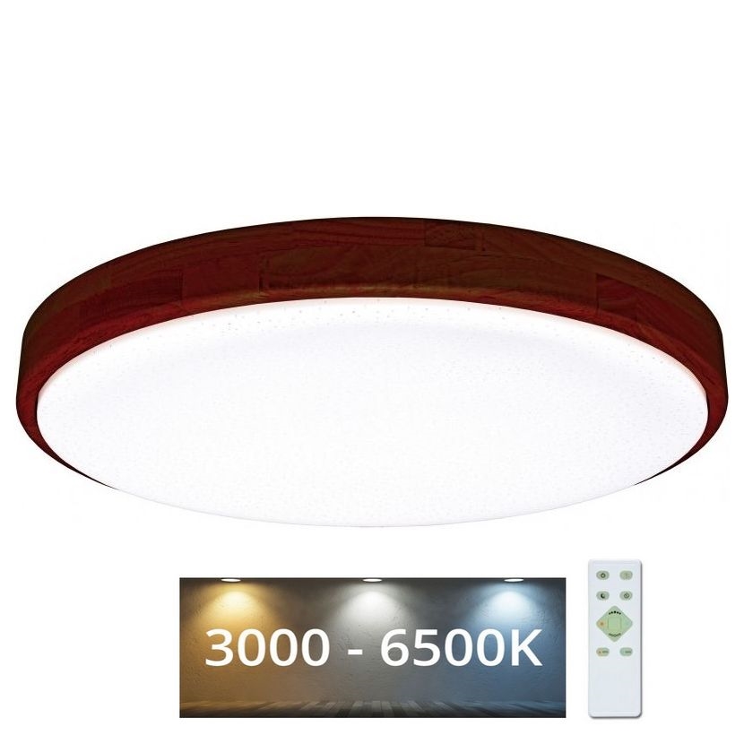 Plafoniera LED dimmerabile LENA LED/60W/230V quercia + telecomando