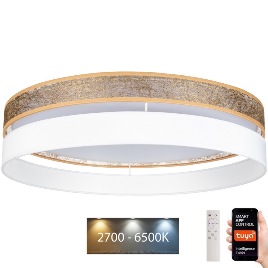 Plafoniera LED dimmerabile LIMA LED/36W/230V 2700-6500K Wi-Fi Tuya + telecomando bianco/oro