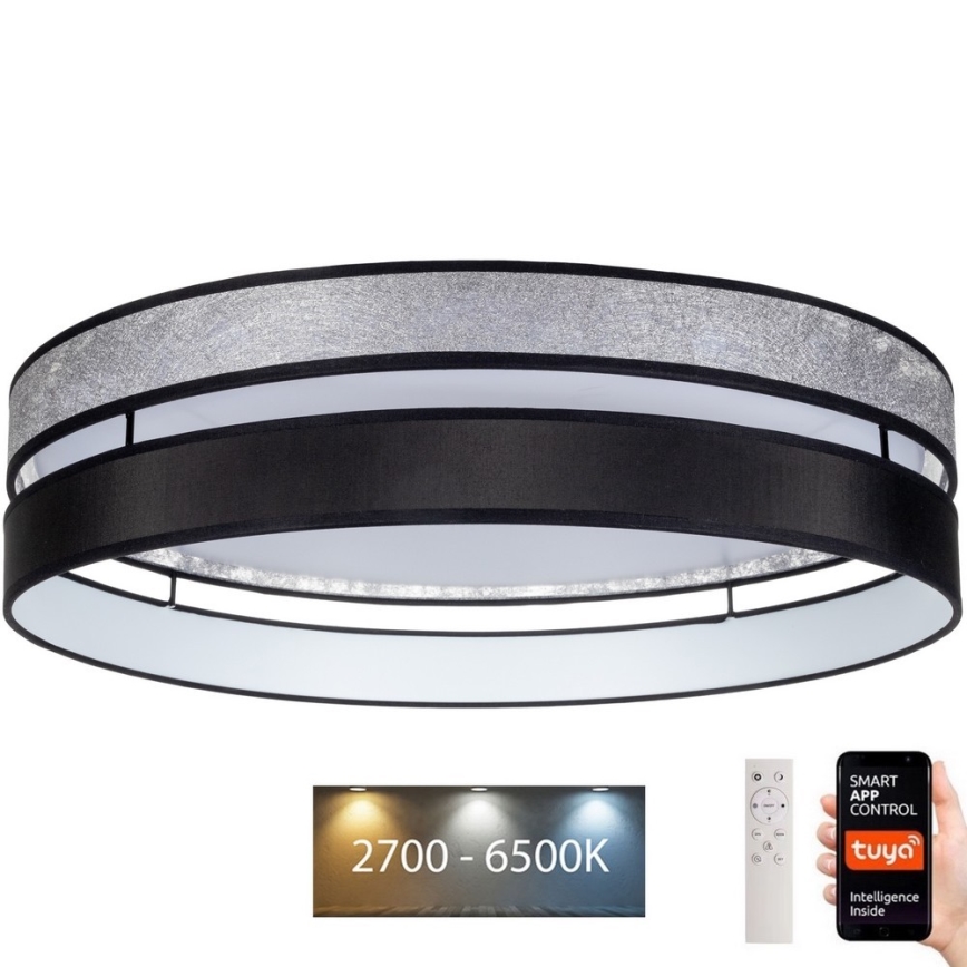 Plafoniera LED dimmerabile LIMA LED/36W/230V 2700-6500K Wi-Fi Tuya + telecomando nero/argento