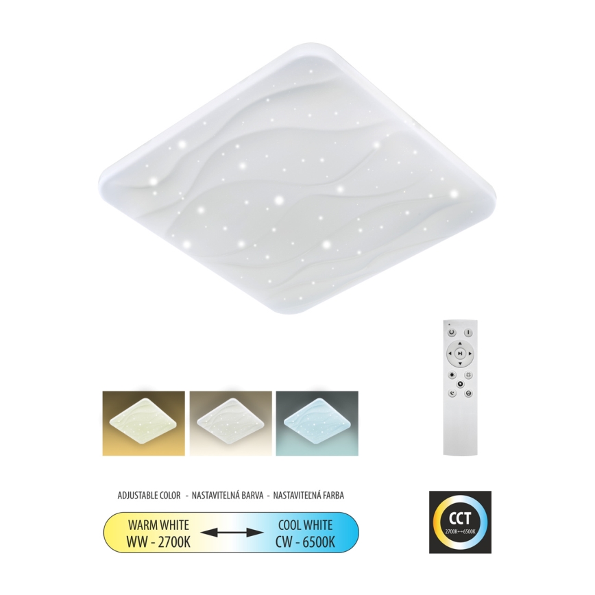 Plafoniera LED dimmerabile NERIS LED/36W/230V 2700-6500K 43x43 cm + telecomando