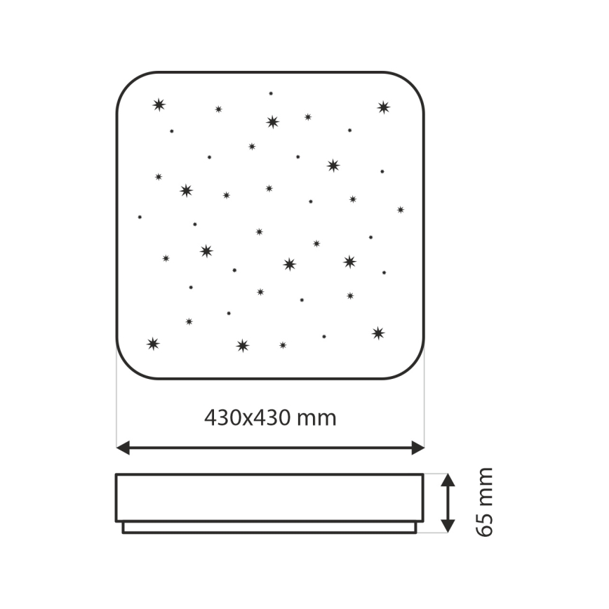 Plafoniera LED dimmerabile NERIS LED/36W/230V 2700-6500K 43x43 cm + telecomando