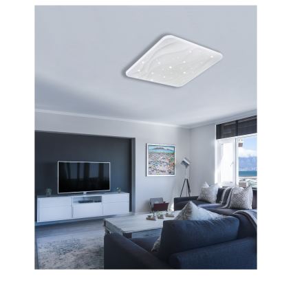 Plafoniera LED dimmerabile NERIS LED/60W/230V 2700-6500K 53x53 cm + telecomando