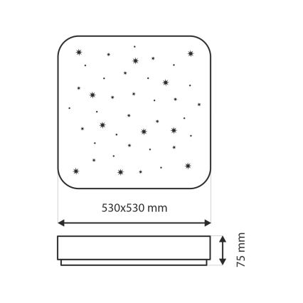 Plafoniera LED dimmerabile NERIS LED/60W/230V 2700-6500K 53x53 cm + telecomando