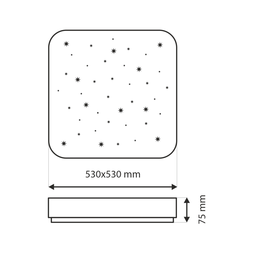 Plafoniera LED dimmerabile NERIS LED/60W/230V 2700-6500K 53x53 cm + telecomando