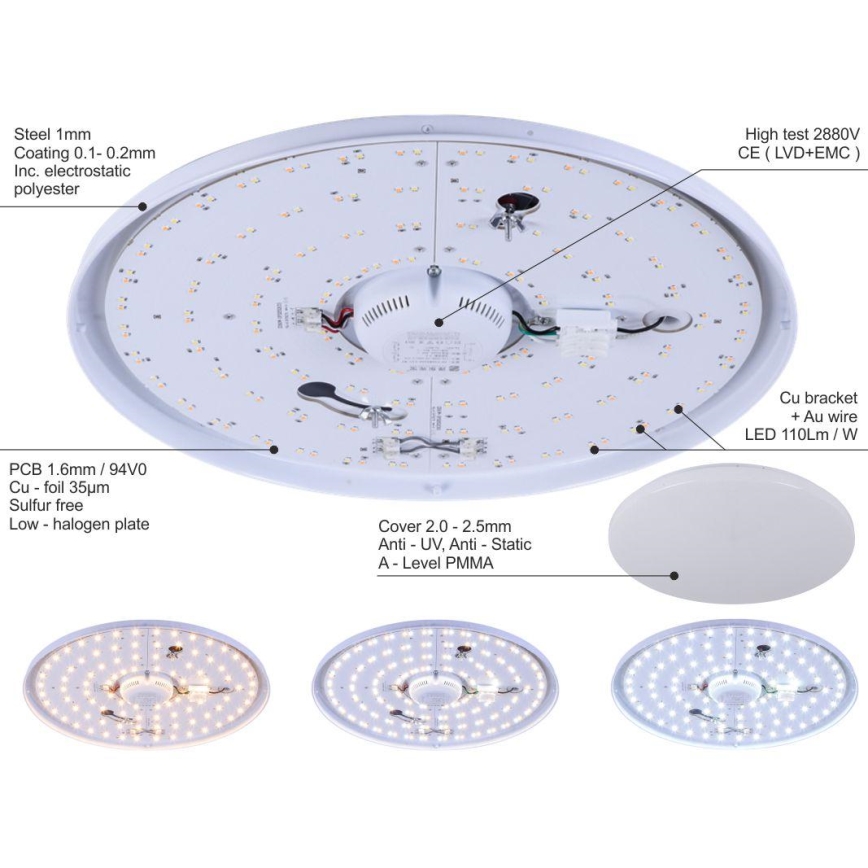 Plafoniera LED dimmerabile OPAL LED/50W/230V + telecomando