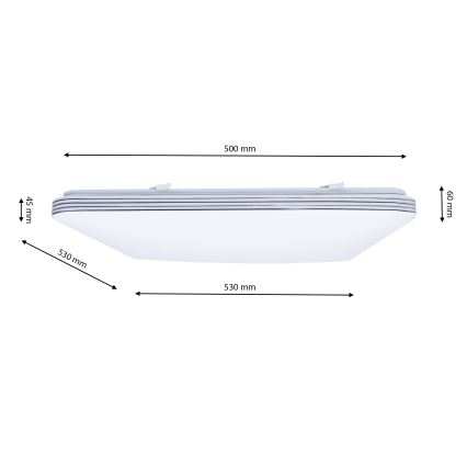 Plafoniera LED dimmerabile PALERMO LED/72W/230V + telecomando
