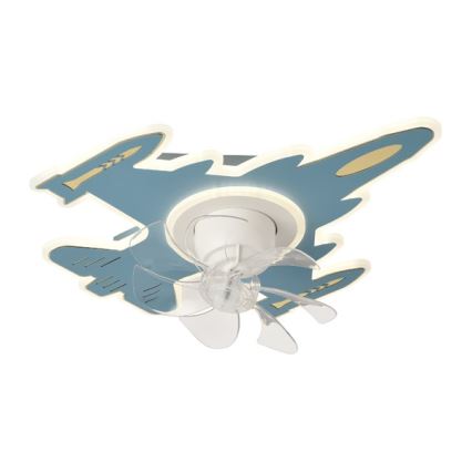 Lampada da soffitto LED dimmerabile per bambini con ventilatore LED/63W/230V 3000/4000/6000K blu + telecomando