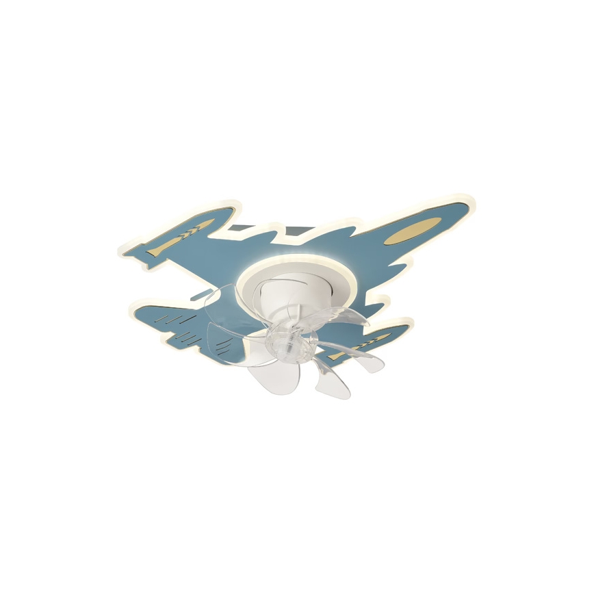 Lampada da soffitto LED dimmerabile per bambini con ventilatore LED/63W/230V 3000/4000/6000K blu + telecomando