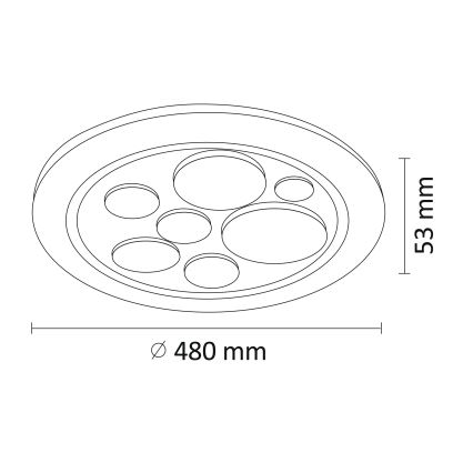 Plafoniera LED dimmerabile PLANET LED/72W/230V d. 48 cm 3000-6500K + TC