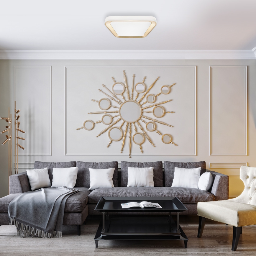 Lampada da soffitto dimmerabile LED QUADRO LED/38W/230V 3000-6000K bianco/oro + telecomando