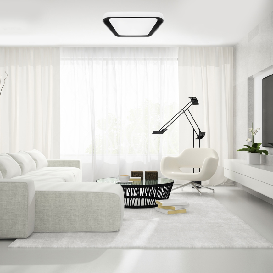 Plafoniera LED dimmerabile QUADRO LED/66W/230V 3000-6000K bianco/nero con telecomando
