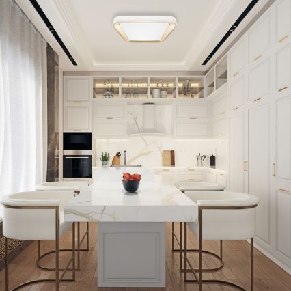 Lampada da soffitto dimmerabile LED QUADRO LED/66W/230V 3000-6000K bianco/oro + telecomando