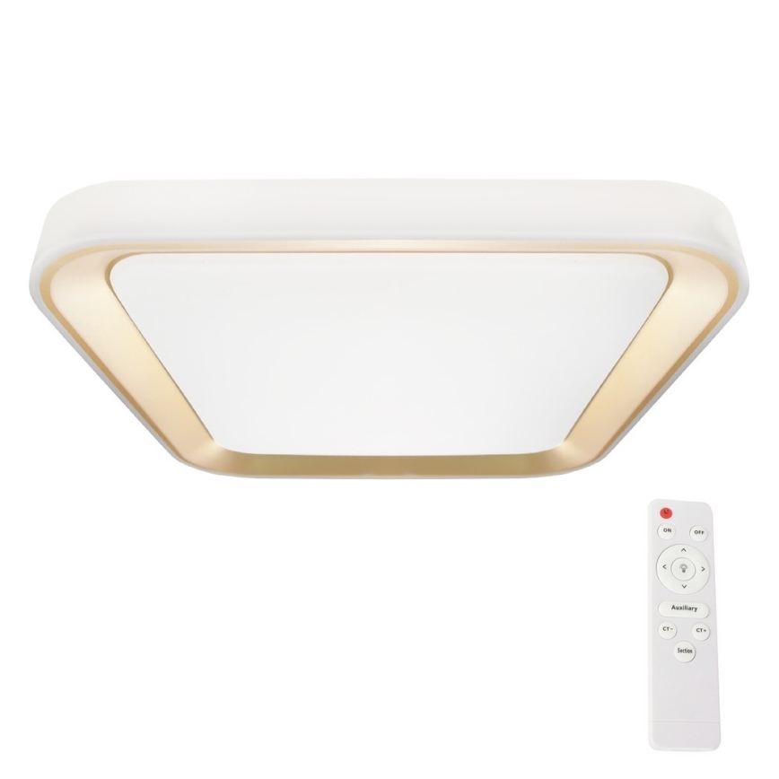 Plafoniera LED dimmerabile QUADRO LED/38W/230V 3000-6000K bianco/oro + telecomando