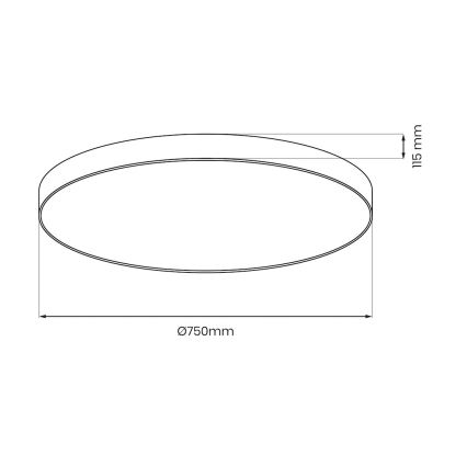 Plafoniera dimmerabile a LED SIENA LED/80W/230V 3000–6000K Ø 75 cm nera + telecomando