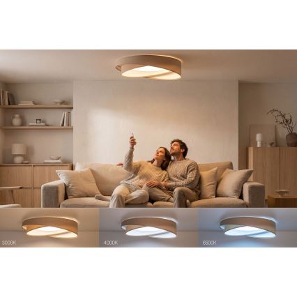Plafoniera LED dimmerabile SMART GALAXY MODERN LED/24W/230V 3000-6500K Ø 55 cm beige/bianco + telecomando