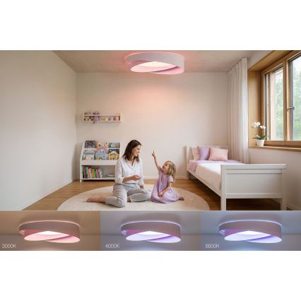 Plafoniera LED dimmerabile SMART GALAXY MODERN LED/24W/230V 3000-6500K Ø 55 cm bianco/viola + telecomando