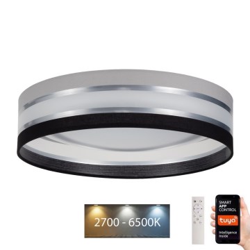 Plafoniera LED dimmerabile SMART CORAL LED/24W/230V Wi-Fi Tuya nero/grigio + telecomando