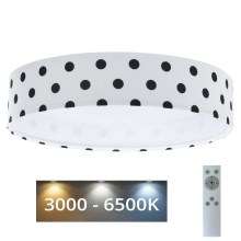 Plafoniera LED dimmerabile SMART GALAXY KIDS LED/24W/230V 3000-6500K punti bianchi/neri + telecomando