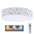 Plafoniera LED dimmerabile SMART GALAXY KIDS LED/24W/230V 3000-6500K punti colorati + telecomando