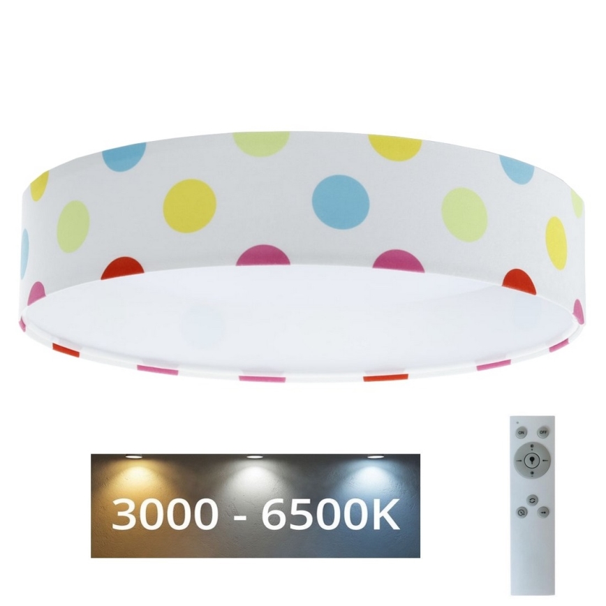 Plafoniera LED dimmerabile SMART GALAXY KIDS LED/24W/230V 3000-6500K punti colorati + telecomando