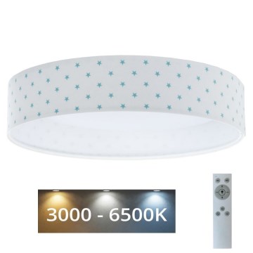 Plafoniera LED dimmerabile SMART GALAXY KIDS LED/24W/230V 3000-6500K stelle bianco/turchese + telecomando