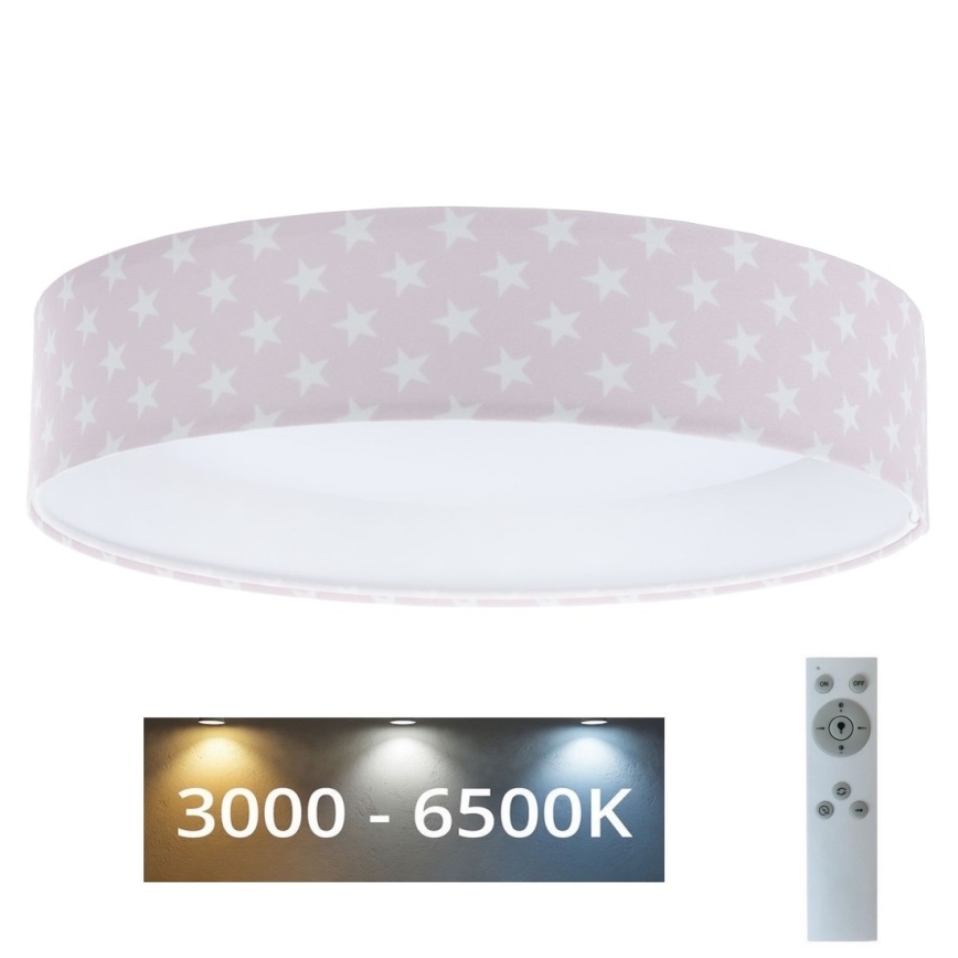 Plafoniera LED dimmerabile SMART GALAXY KIDS LED/24W/230V 3000-6500K stelle rosa/bianco + telecomando