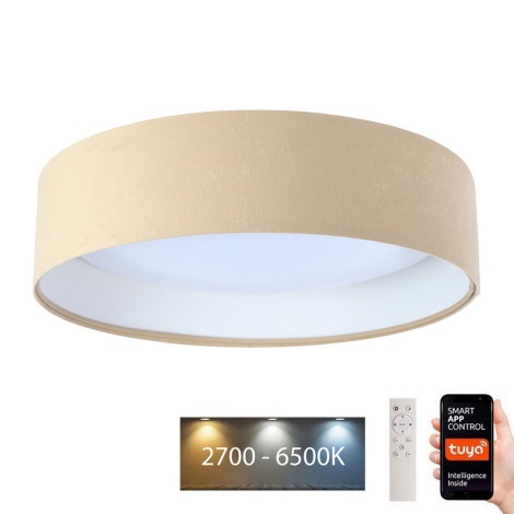 Plafoniera LED dimmerabile SMART GALAXY LED/24W/230V d. 45 cm 2700-6500K Wi-Fi Tuya beige/bianco + telecomando