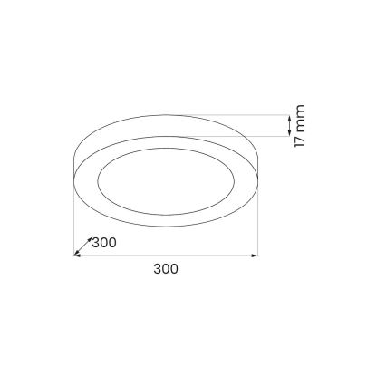 Plafoniera LED EVORA, 24W, 230V, 3000/4000/6000K, Ø 30 cm, bianca