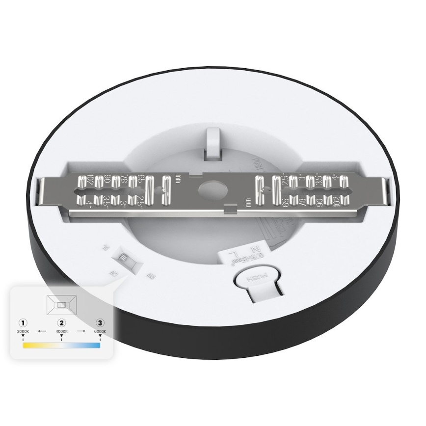 Plafoniera LED EVORA LED/6W/230V 3000/4000/6000K Ø 14 cm nera