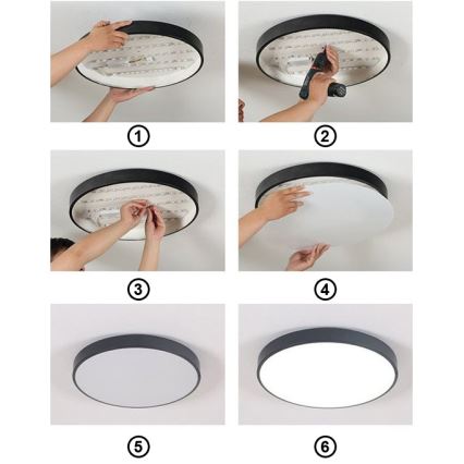 Plafoniera LED FELIZ LED/30W/230V 4000K diametro 30 cm nero