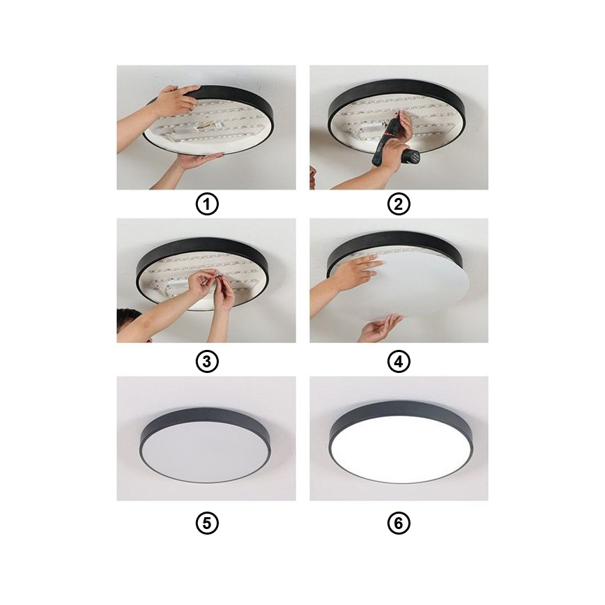 Plafoniera LED FELIZ LED/30W/230V 4000K diametro 30 cm nero