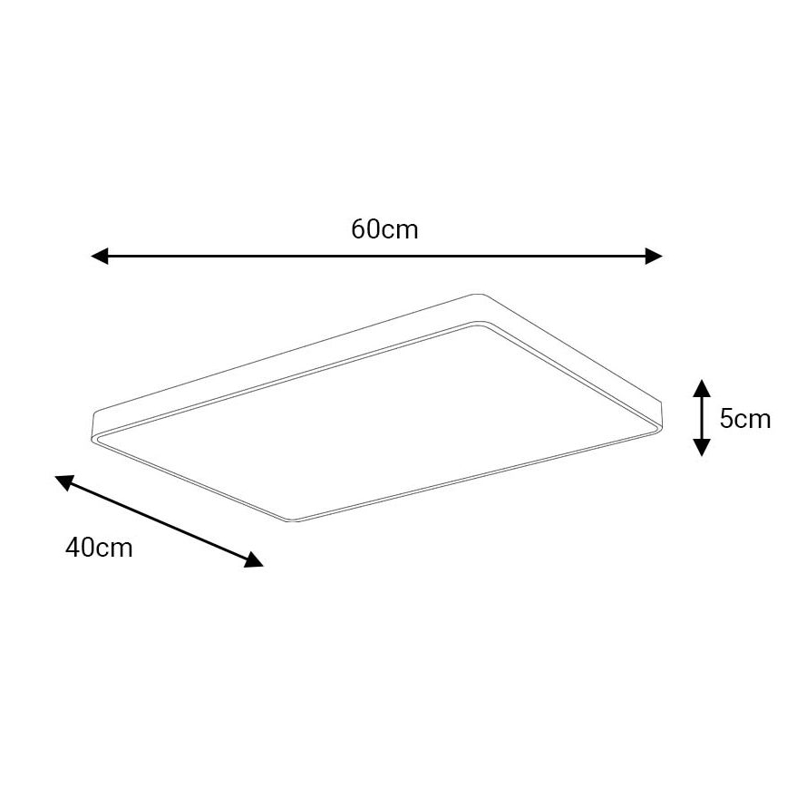 Plafoniera LED FELIZ LED/50W/230V 4000K 40x60 cm nero