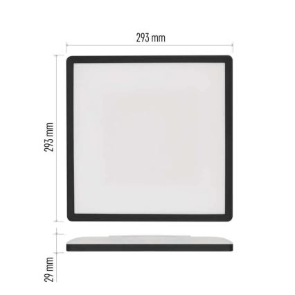 Plafoniera LED FLORI LED/18W/230V 4000K nero 29x29 cm