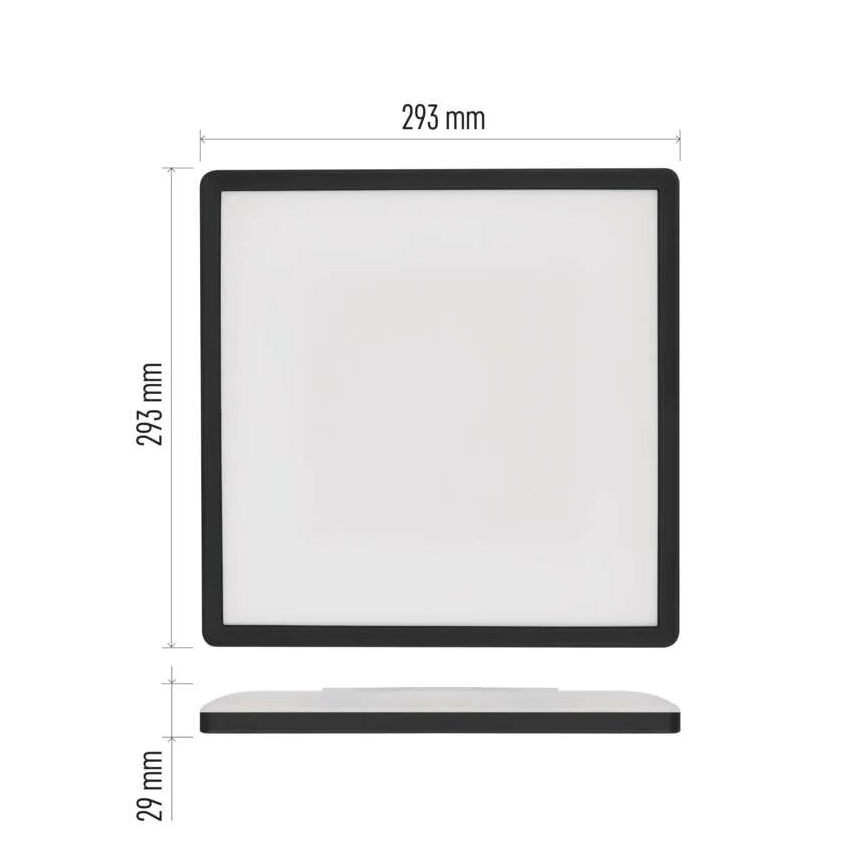 Plafoniera LED FLORI LED/18W/230V 4000K nero 29x29 cm
