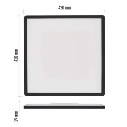 Plafoniera LED FLORI LED/22W/230V 4000K nero 42x42 cm