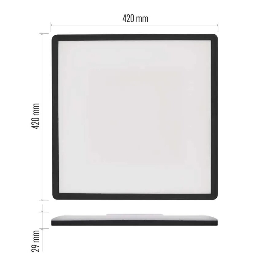 Plafoniera LED FLORI LED/22W/230V 4000K nero 42x42 cm