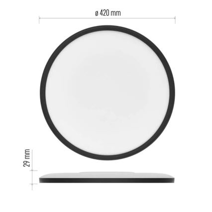 Plafoniera LED FLORI LED/22W/230V 4000K nero diametro 42 cm