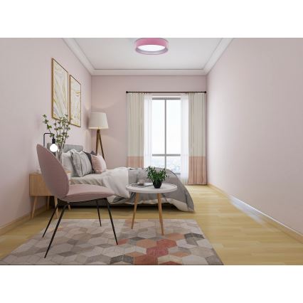 Lampada da soffitto LED GALAXY LED/24W/230V diam. 44 cm rosa/argento