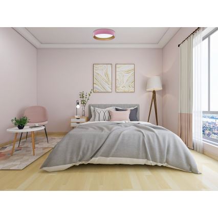 Lampada da soffitto LED GALAXY LED/24W/230V diam. 44 cm rosa/oro
