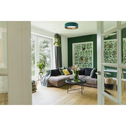Lampada da soffitto LED GALAXY LED/24W/230V diam. 44 cm verde/oro