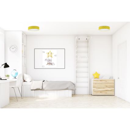 Lampada da soffitto LED per bambini GALAXY KIDS LED/24W/230V a pois giallo/bianco