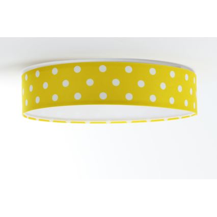 Lampada da soffitto LED per bambini GALAXY KIDS LED/24W/230V a pois giallo/bianco