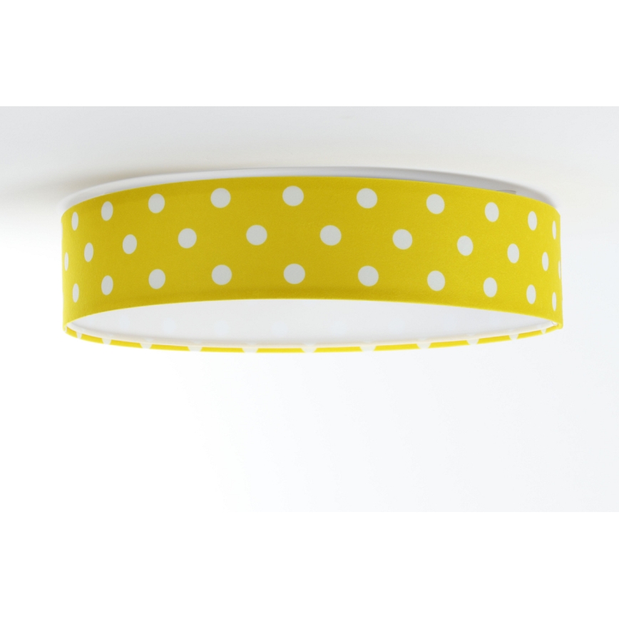 Lampada da soffitto LED per bambini GALAXY KIDS LED/24W/230V a pois giallo/bianco