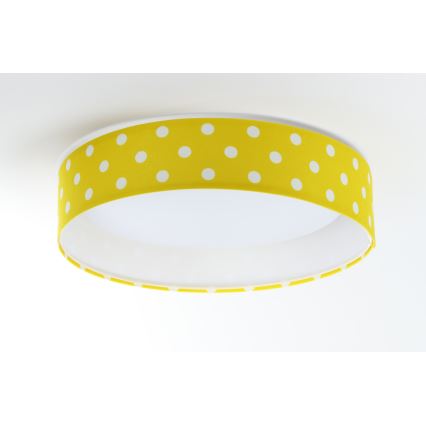 Lampada da soffitto LED per bambini GALAXY KIDS LED/24W/230V a pois giallo/bianco