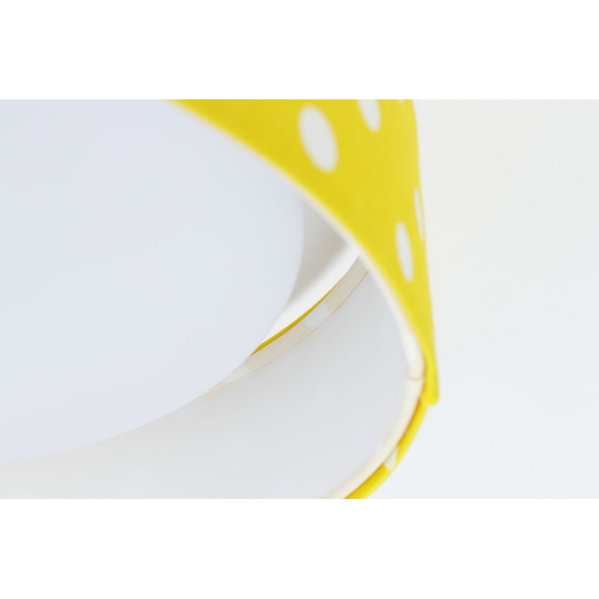 Lampada da soffitto LED per bambini GALAXY KIDS LED/24W/230V a pois giallo/bianco