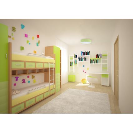 Lampada da soffitto LED per bambini GALAXY KIDS LED/24W/230V pois verde/bianco