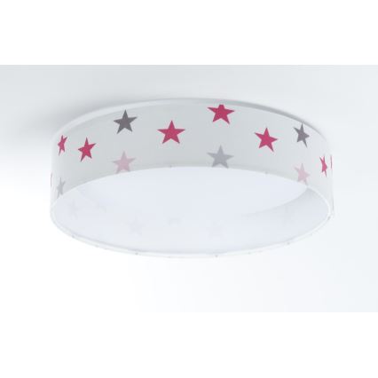 Plafoniera LED GALAXY KIDS LED/24W/230V stelle bianco/rosa/grigio