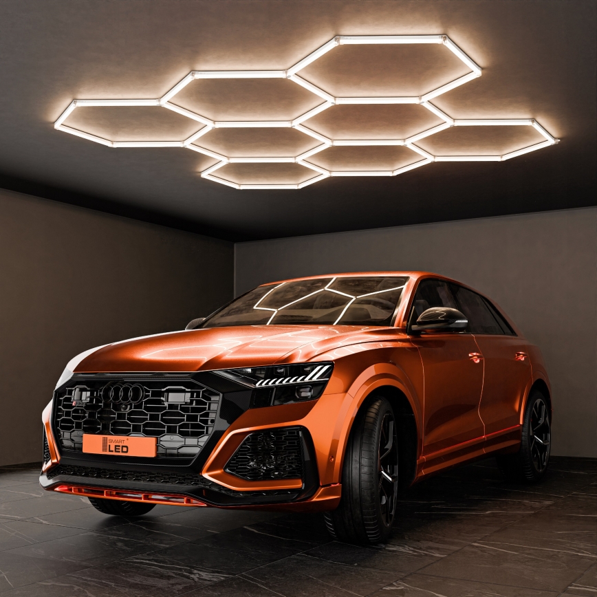 Plafoniera LED HEXAGON 280W 85-265V 4000K 313x298 cm CRI 90 IP54 bianca