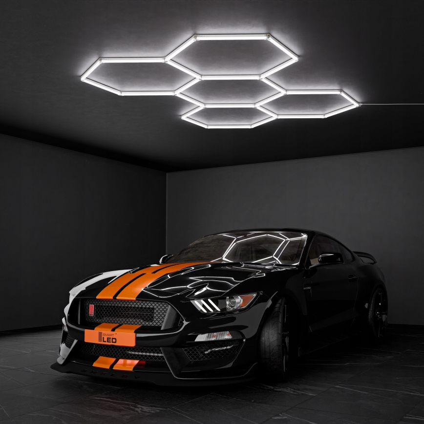 Plafoniera LED HEXAGON LED/192W/85-265V 6500K 298x209 cm CRI 90 IP54 bianca